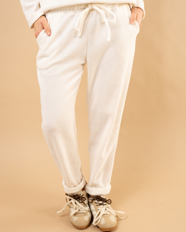 Pantalon effet velours