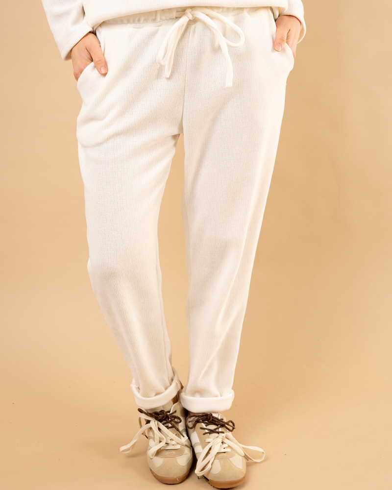 Pantalon effet velours