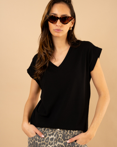 T-shirt col en v