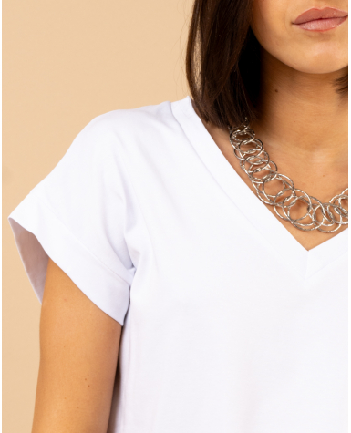 T-shirt col en v