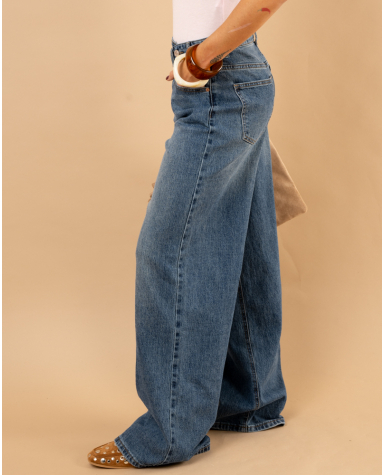 Jean boutons décalés