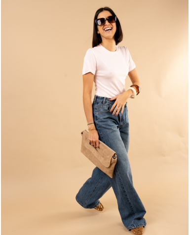 Jean boutons décalés