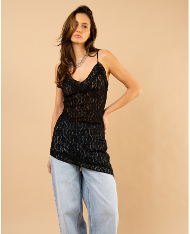 Top dentelle asymétrique
