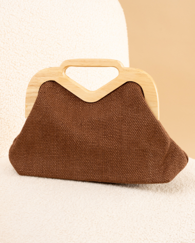 Pochette lin bois