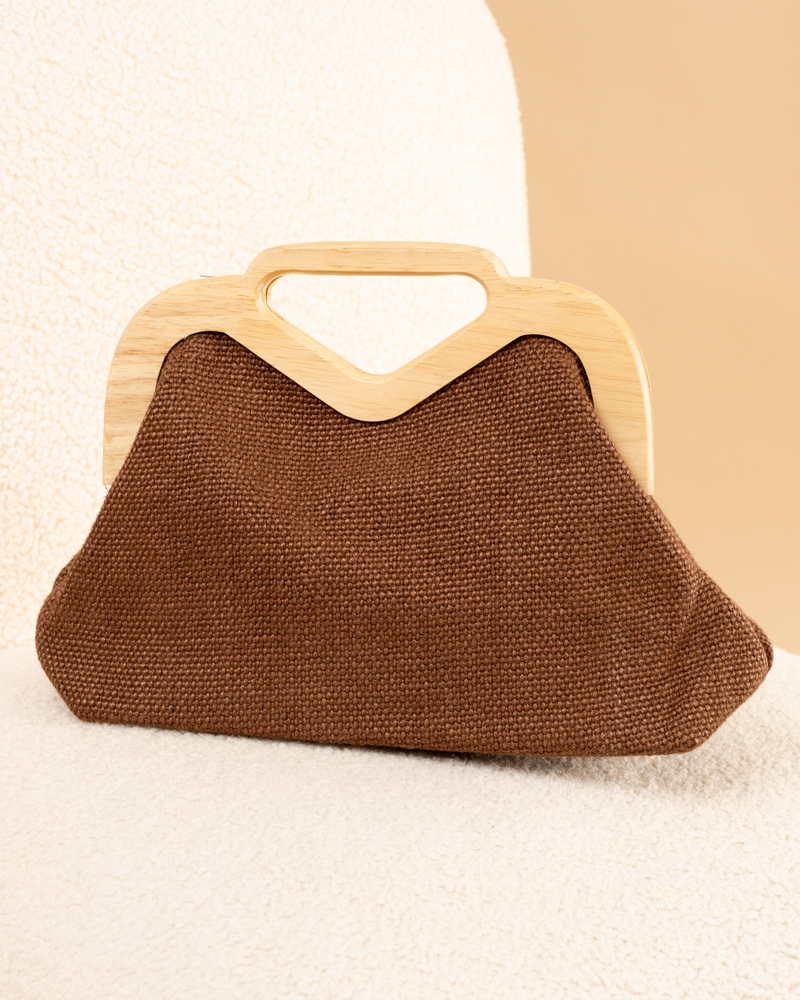 Pochette lin bois Pochette lin bois