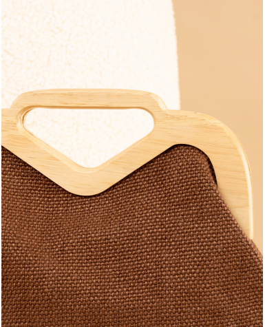 Pochette lin bois Pochette lin bois