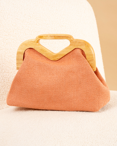 Pochette lin bois