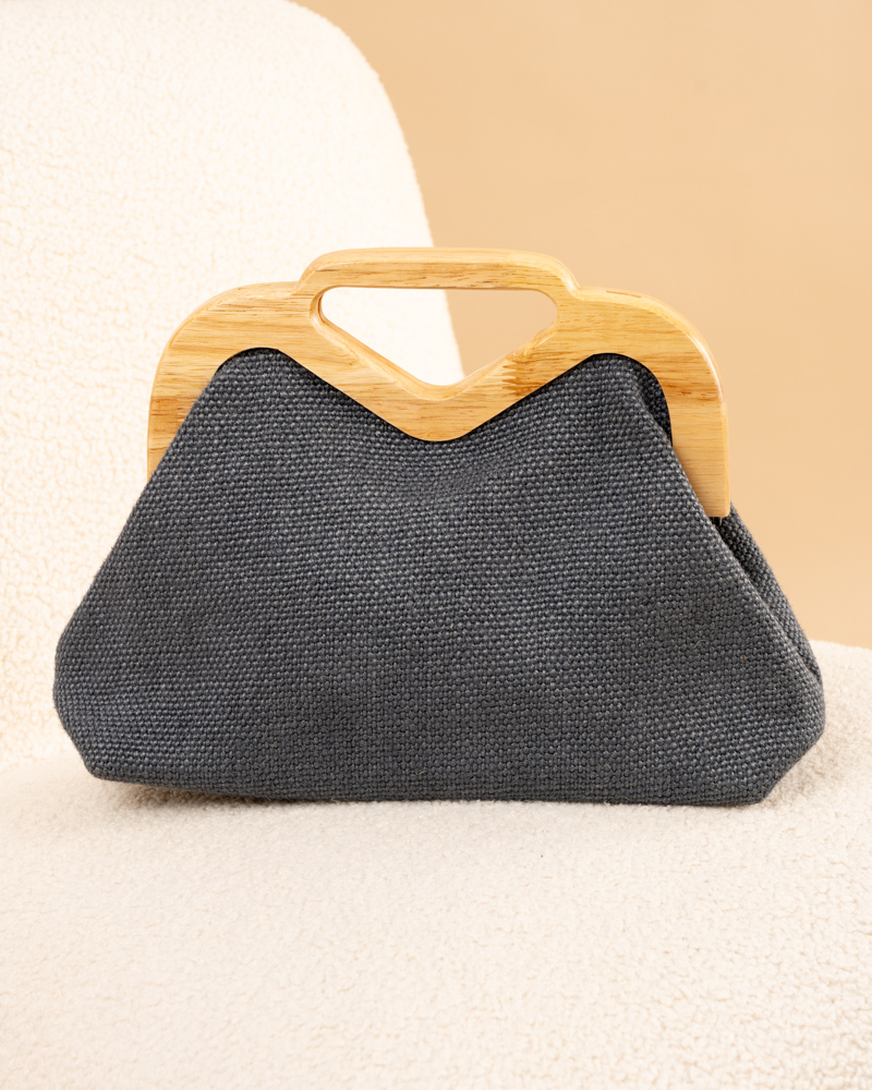 Pochette lin bois