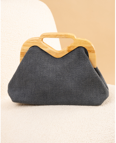 Pochette lin bois