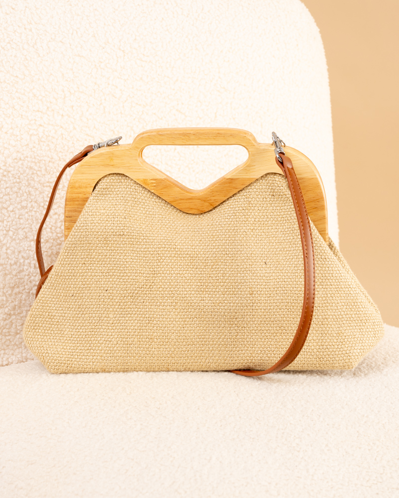 Pochette lin bois