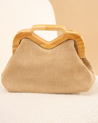 Pochette lin bois