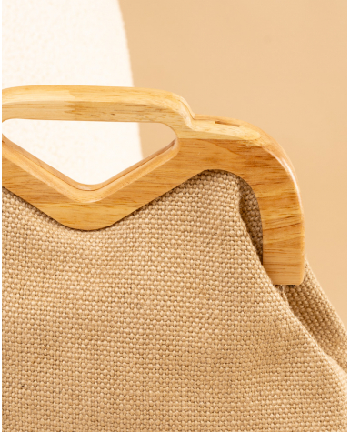 Pochette lin bois