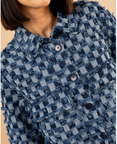 Veste jean carreaux