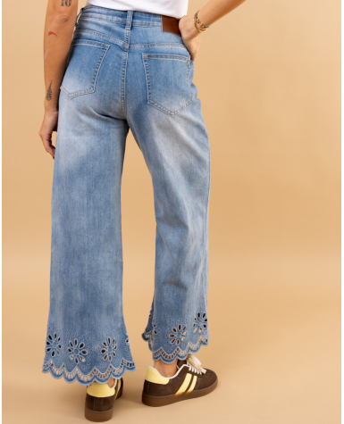 Jean bas brodé