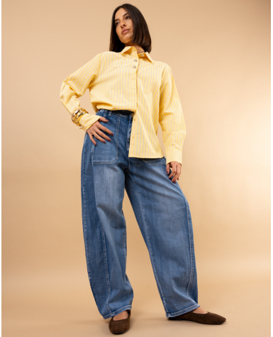 Jean balloon élastique