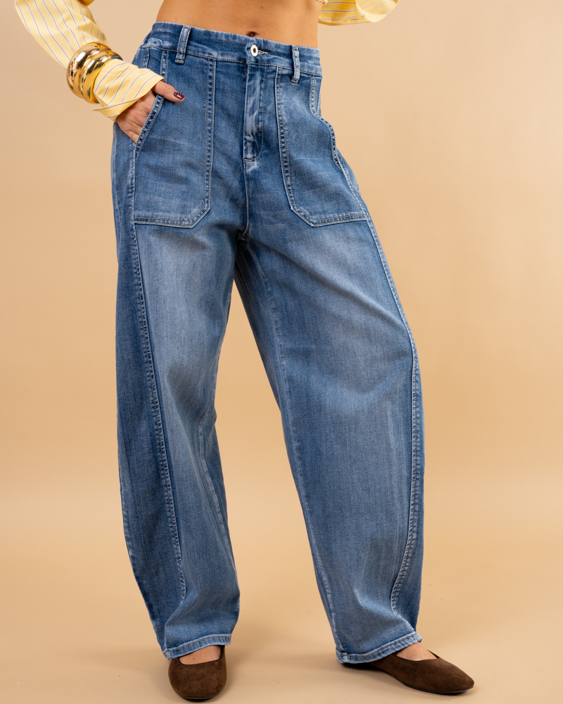 Jean balloon élastique