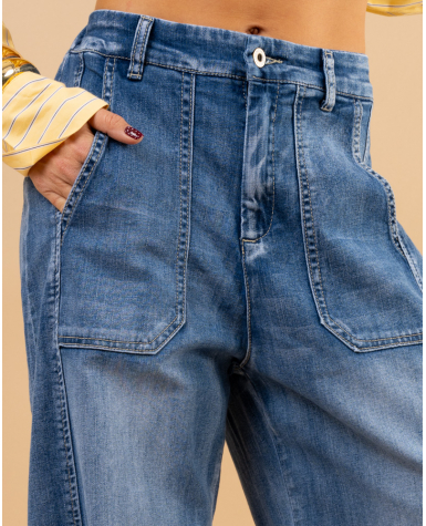 Jean balloon élastique