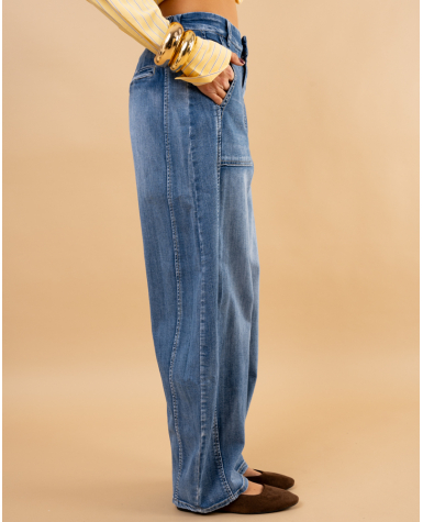 Jean balloon élastique