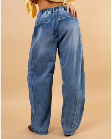 Jean balloon élastique