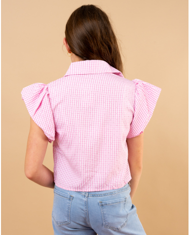 Chemise vichy strass