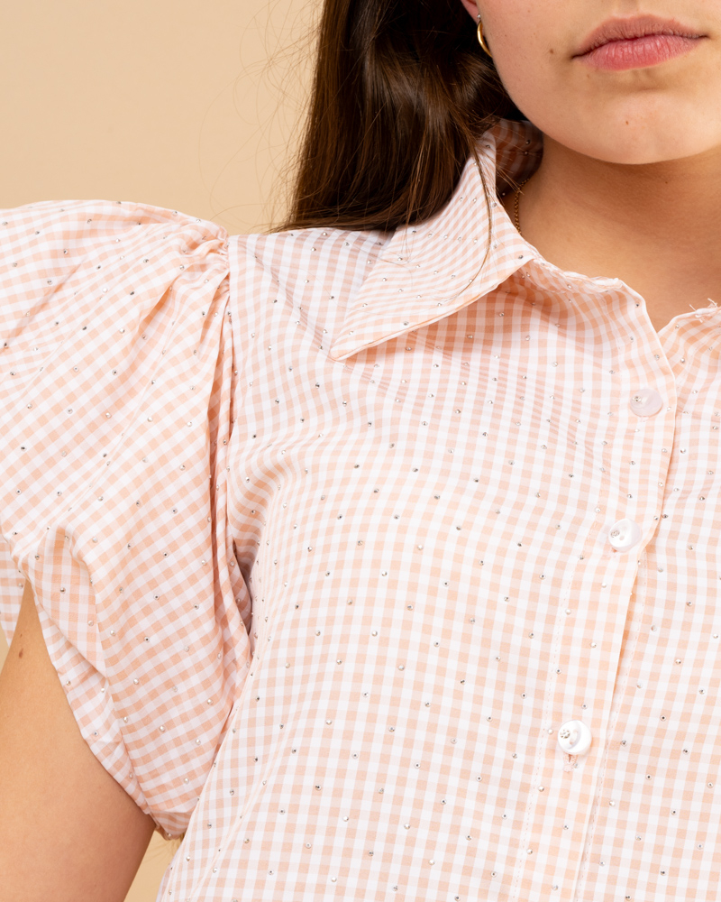 Chemise vichy strass