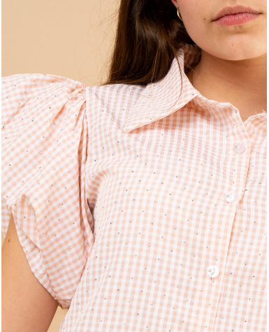 Chemise vichy strass