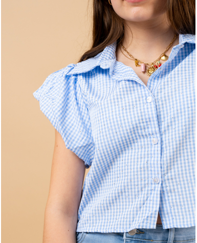 Chemise vichy strass