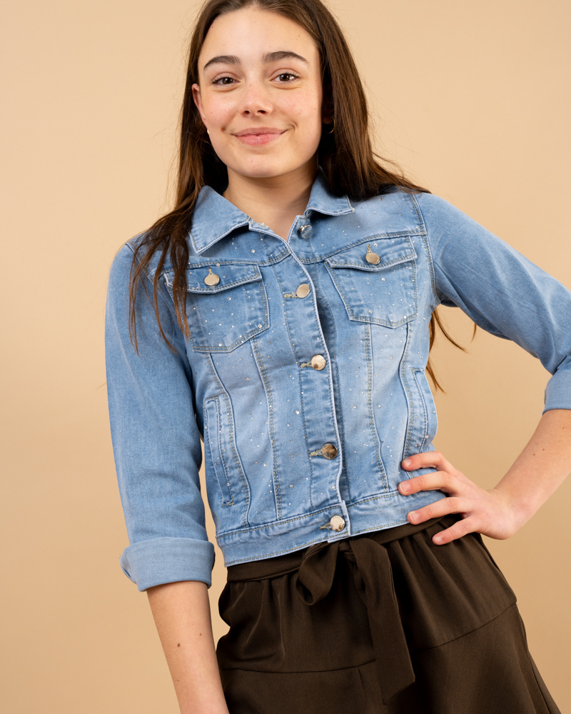 Veste jean strass