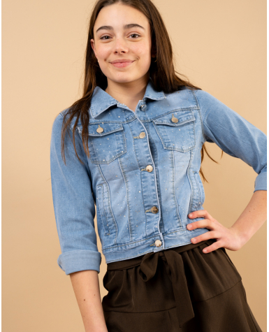Veste jean strass