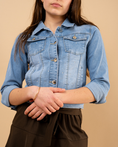 Veste jean strass