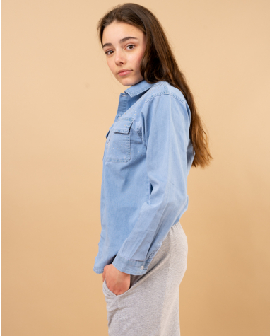 Chemise jean strass