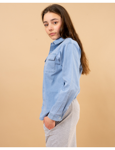 Chemise jean strass