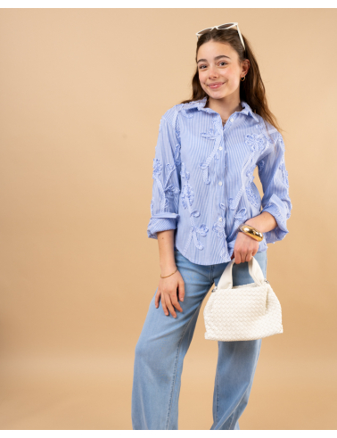 Chemise rayée fleurs