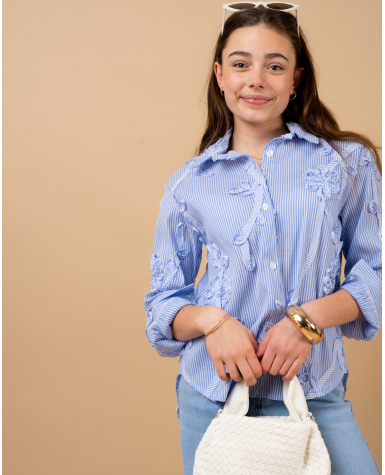 Chemise rayée fleurs