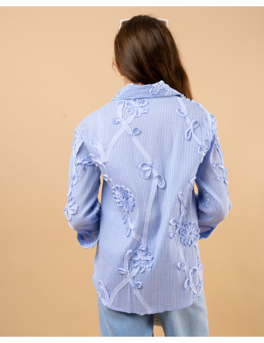 Chemise rayée fleurs