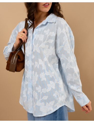 Chemise fleurs brodées