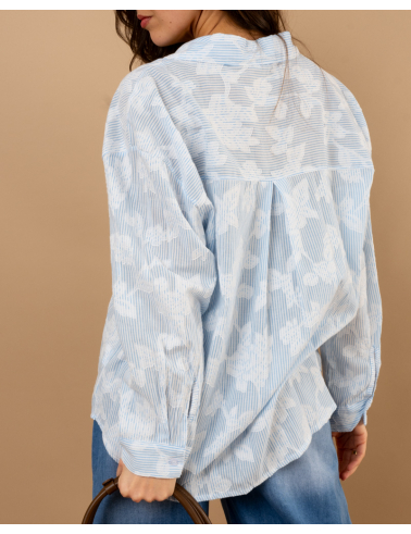 Chemise fleurs brodées