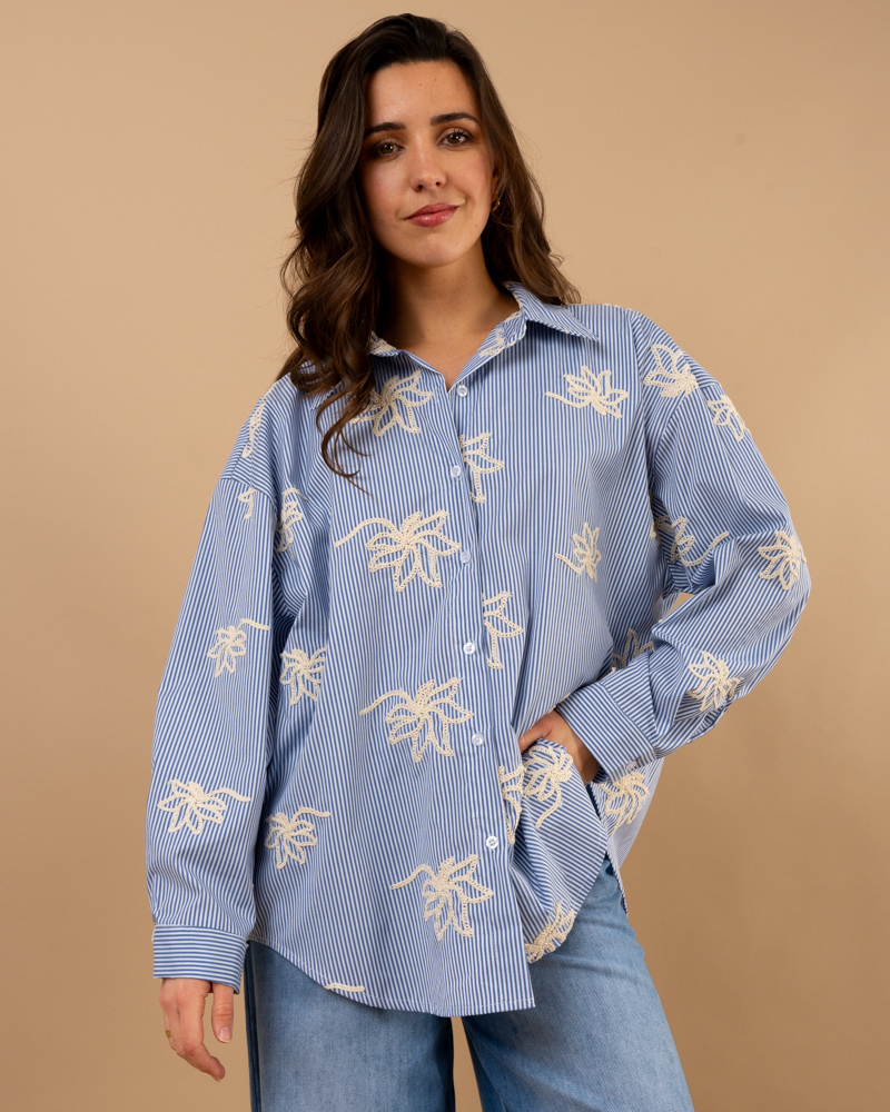 Chemise rayée fleurs Chemise rayée fleurs
