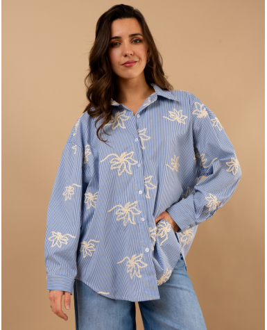 Chemise rayée fleurs Chemise rayée fleurs