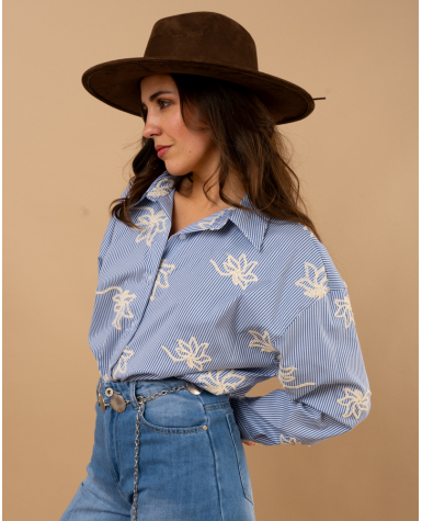 Chemise rayée fleurs Chemise rayée fleurs