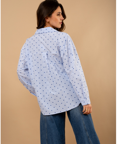 Chemise coeurs brodés