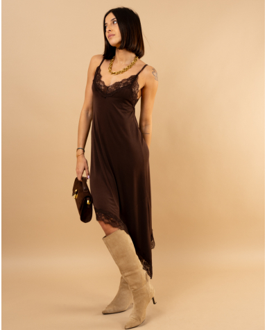 Robe longue dentelle