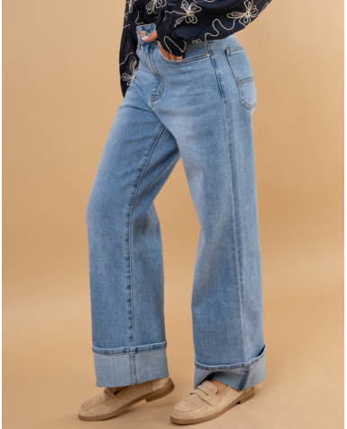 Jean large revers
