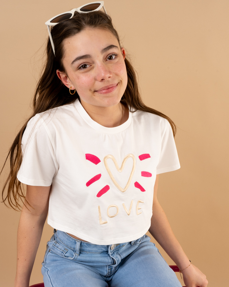 T-shirt crop top love
