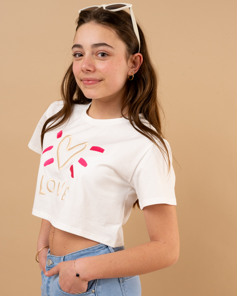 T-shirt crop top love