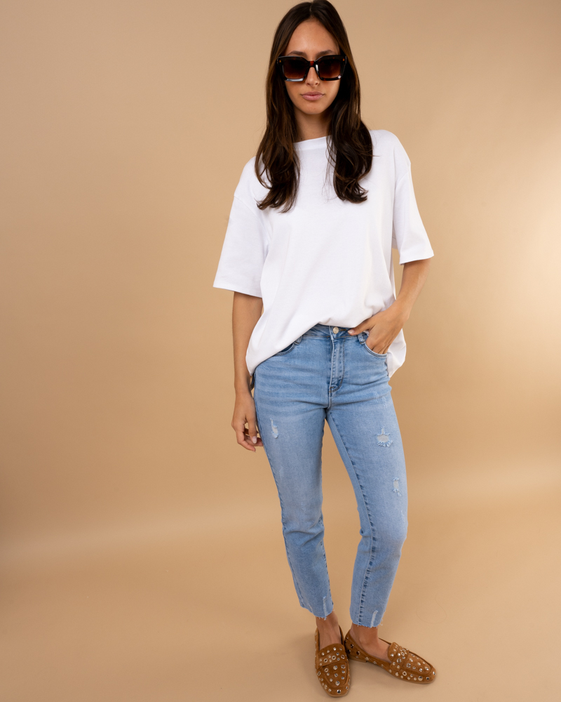 jean cropped push up