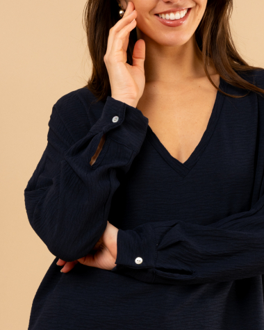 Blouse col en v