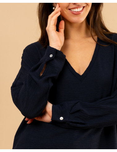 Blouse col en v