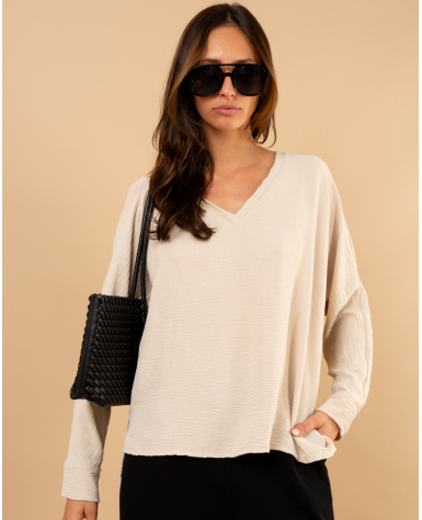 Blouse col en v