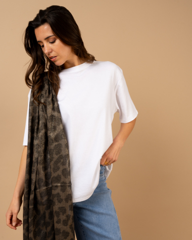 Foulard léopard lurex